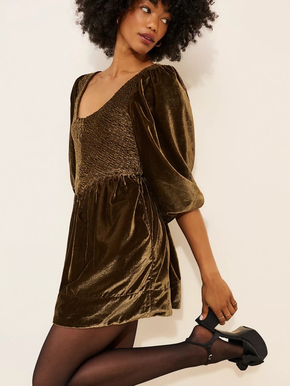 NWT Free People Farrier Velvet Mini Dress